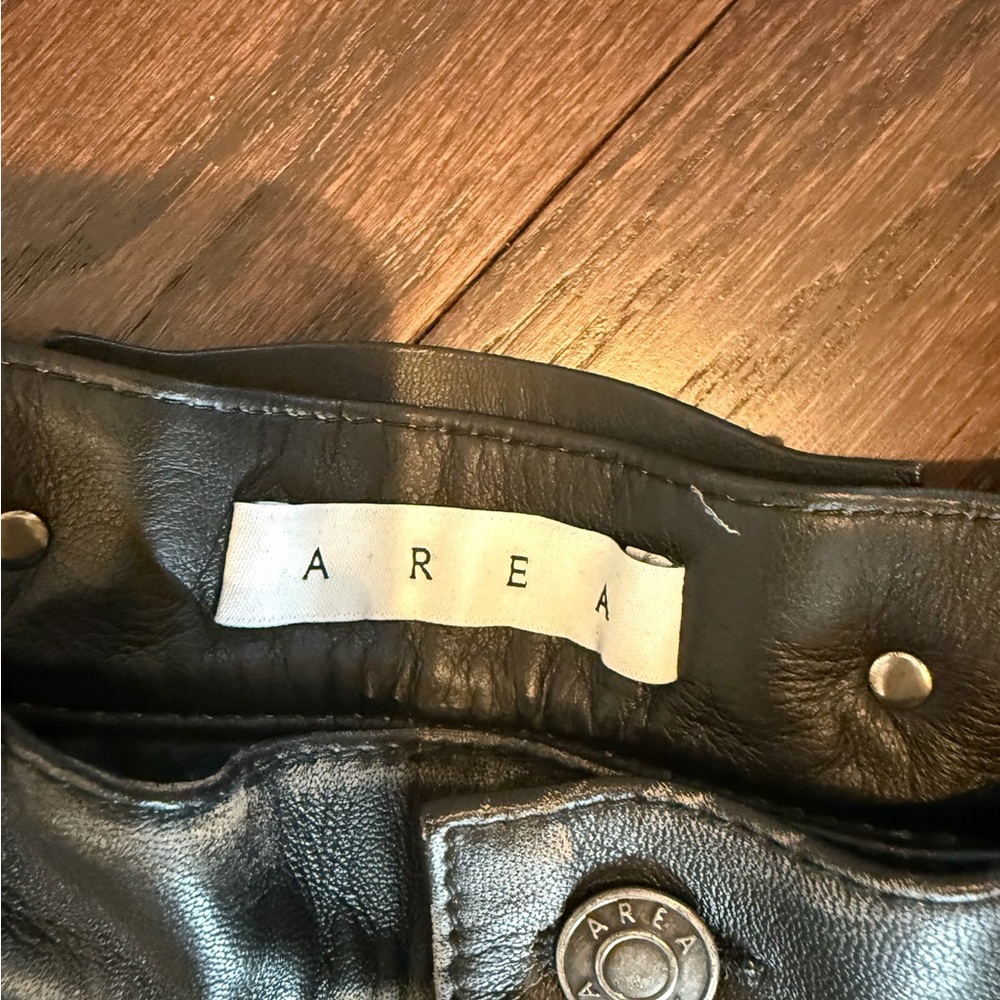 AREA Black Studded leather Women's Jeans - Picture 6 of 6